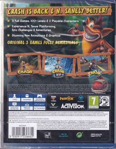Crash Bandicoot N-sane Trilogy - PS4 (AA Grade) (Genbrug)